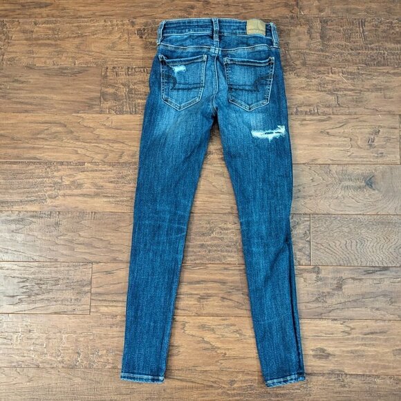 American Eagle Next Level Curvy Patched High-Waisted Jegging 00 - Picture 3 of 7